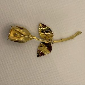 Vintage Gold-tone Rose Brooch